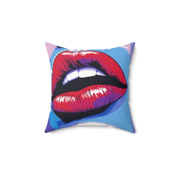 Mouth 2 Faux Suede Square Pillow