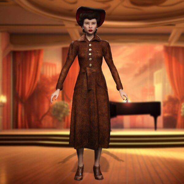 1940 Enya in a leather coat